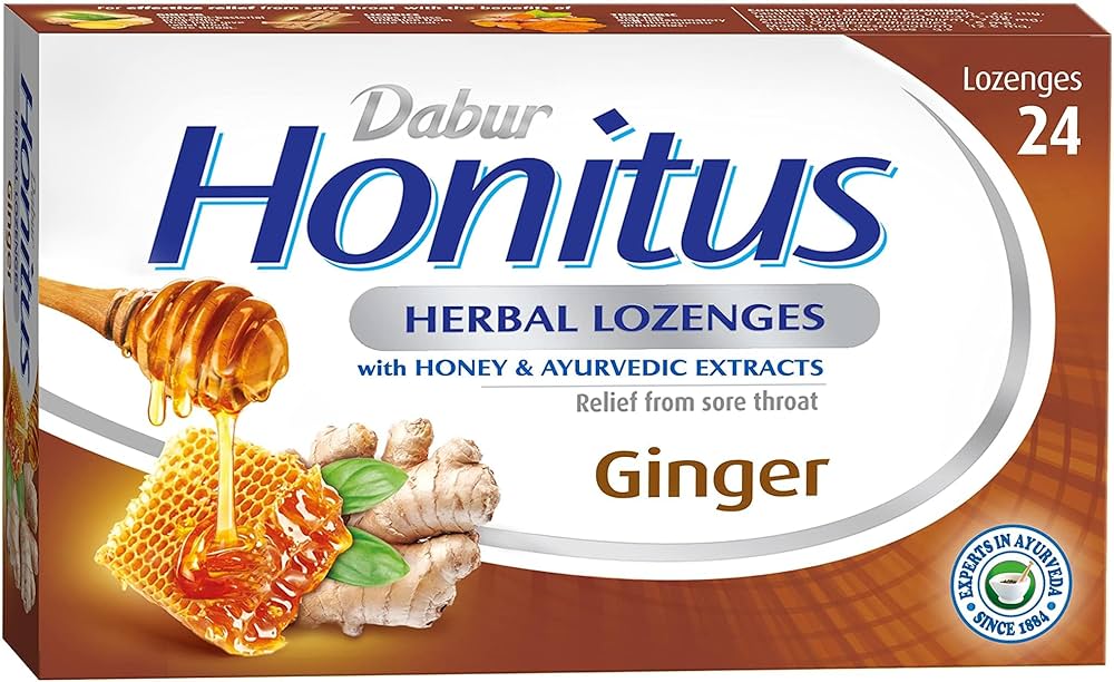 DABUR HONITUS HERBAL LOZENGES (MINT/HONEY/ORANGE/LEMON/GINGER))